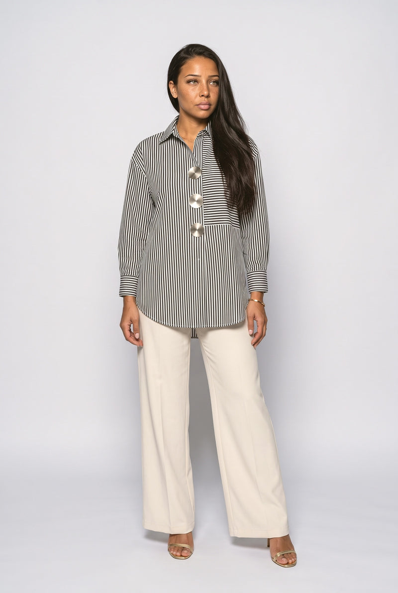 Black Striped Blouse