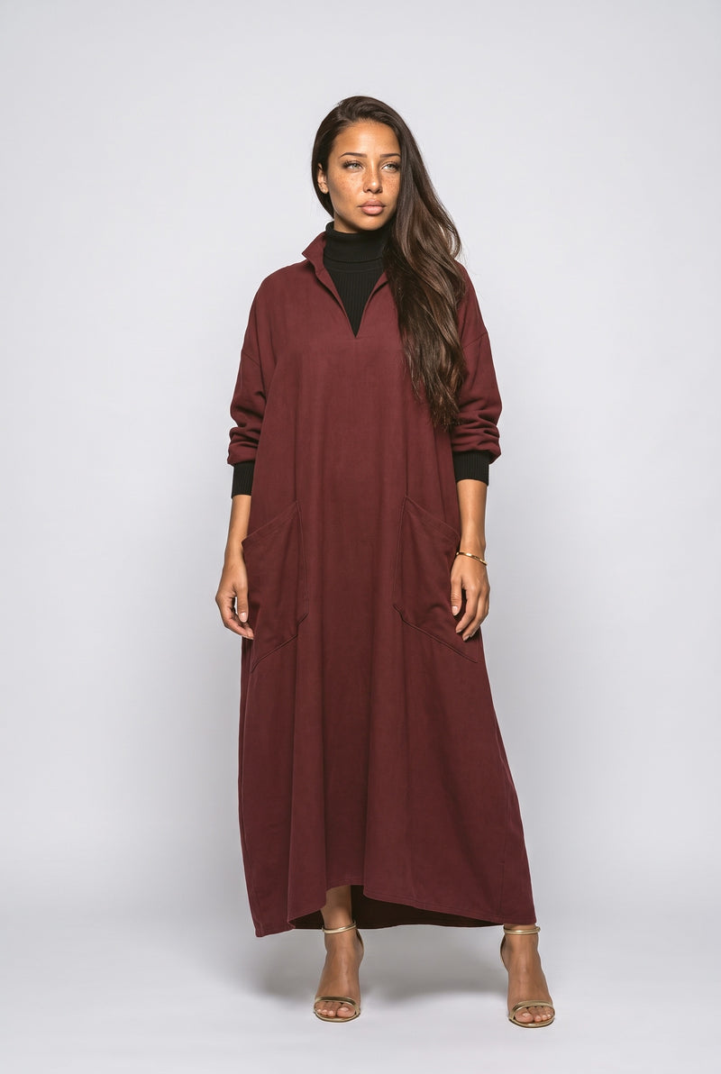 Burgundy Midi Dress