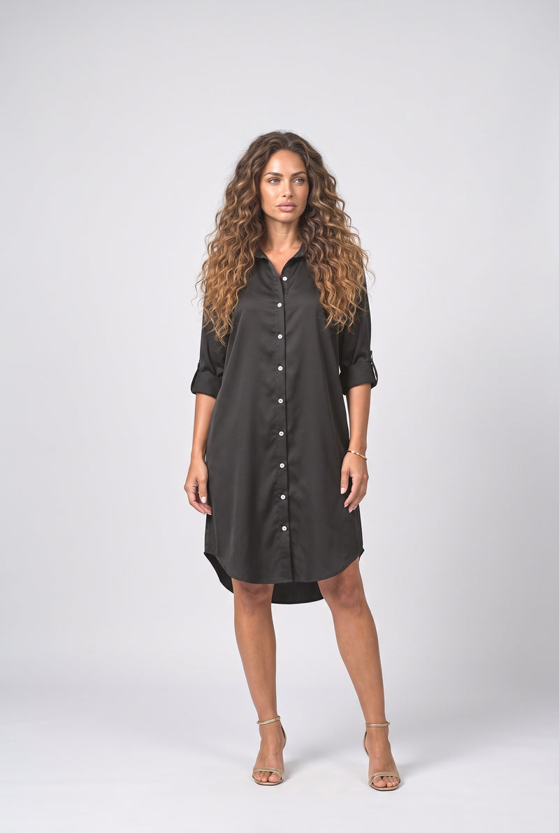 Black Satin Blouse