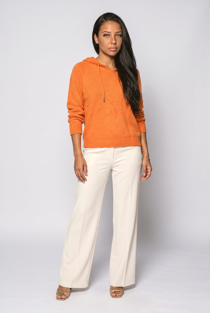 Orange Pink Knit Pullover Sweater