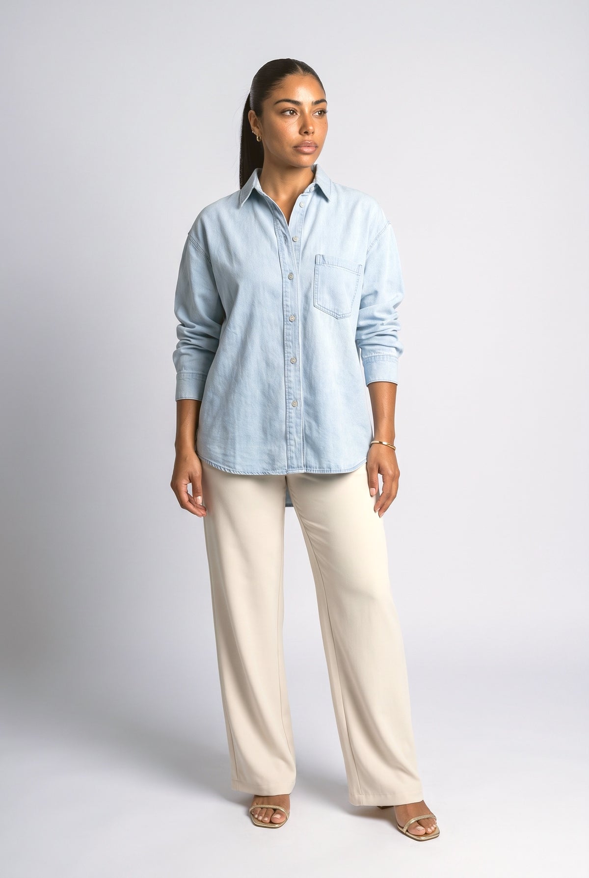 Denim Oversized Blouse