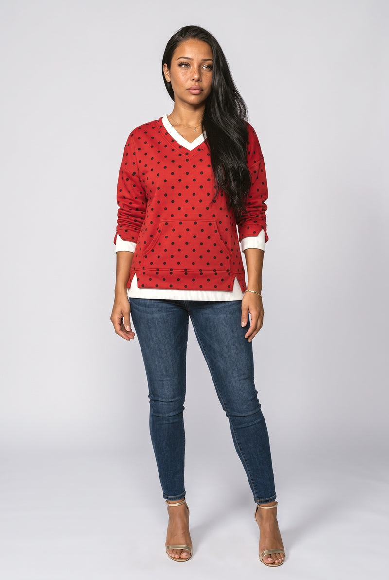 Red Polka Dot Sweatshirt