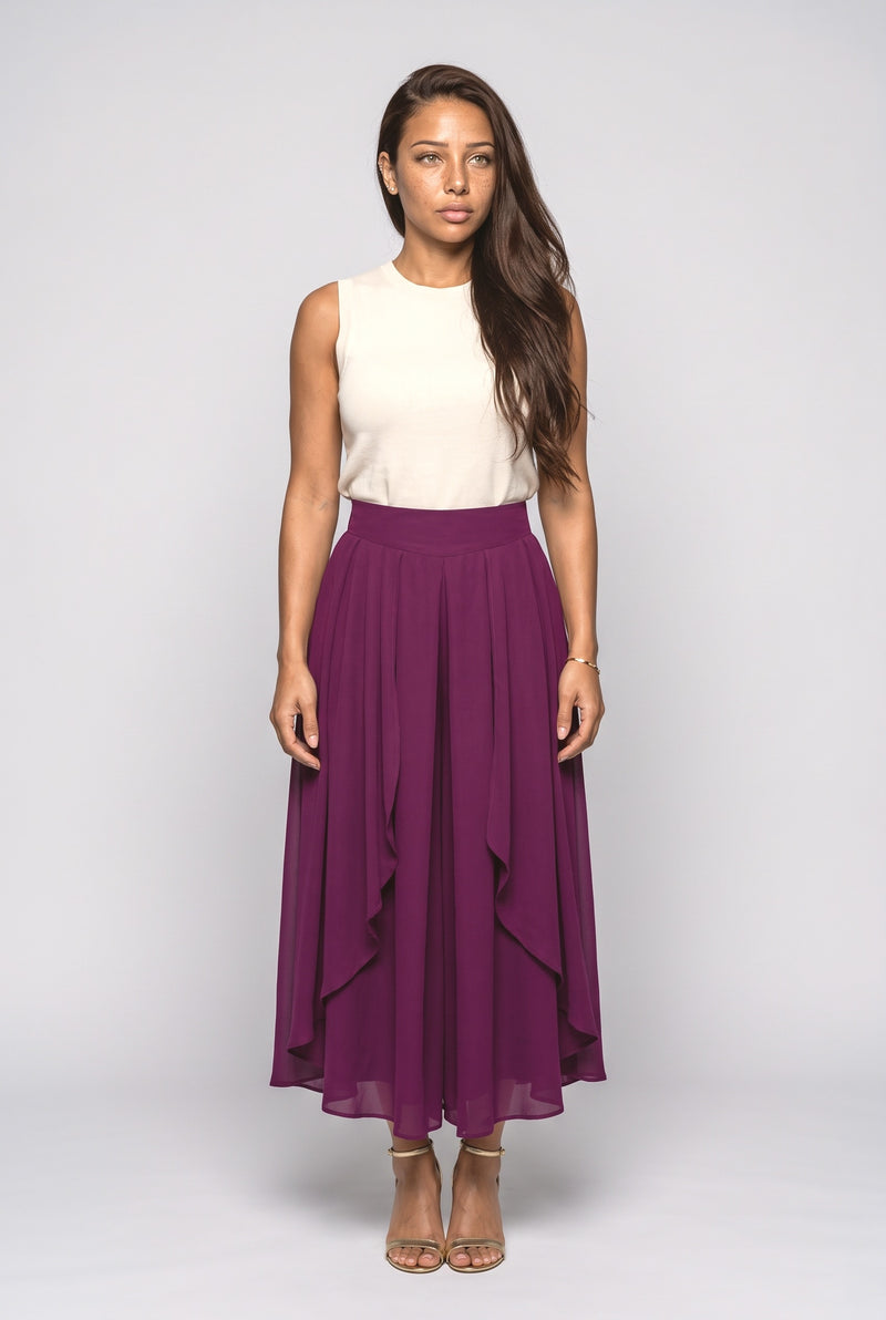 Draped Wide Leg Pants