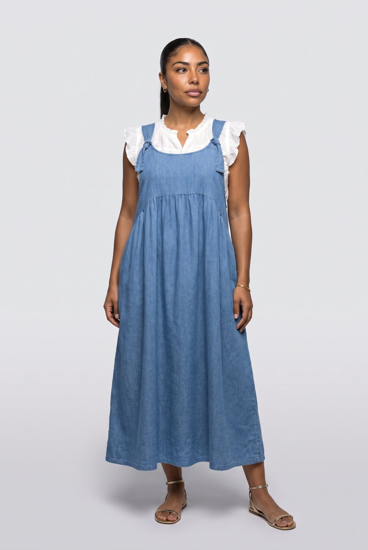 Blue Denim Summer Dress, Blue