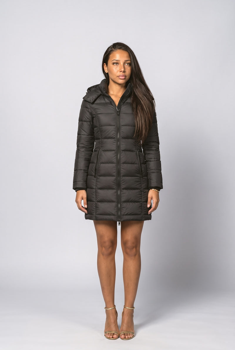 Black Yellow Puffer Jacket