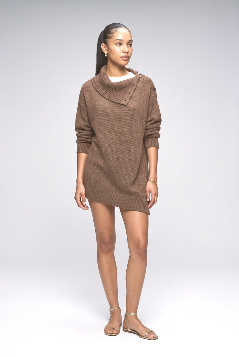 Cowl Neck Asymmetric Pullover Sweater