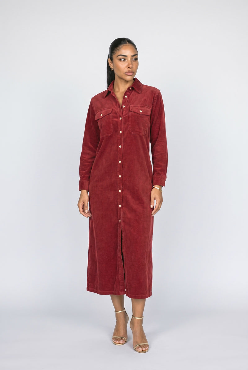 Wine Red Ribbed Summer Dress