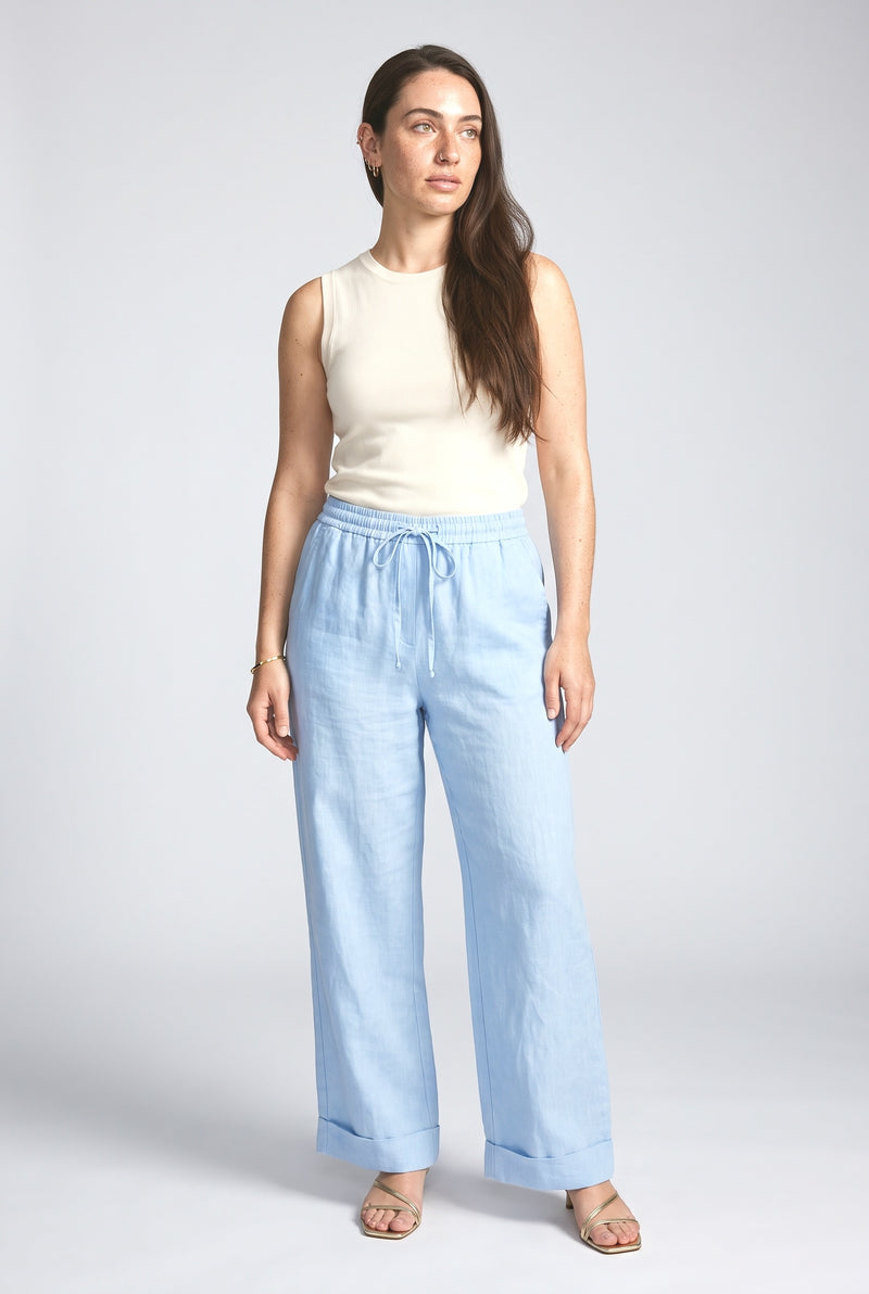 Sky Blue Wide Leg Pants