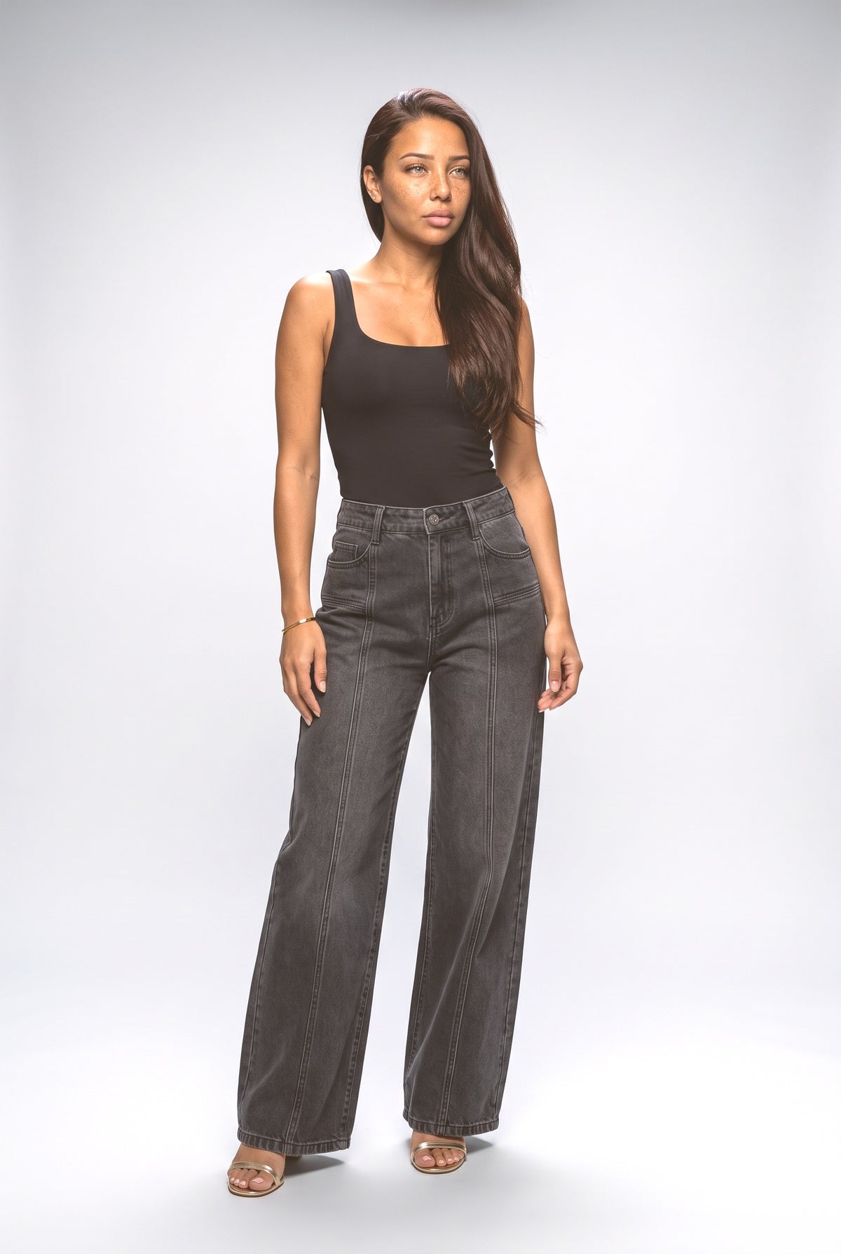 Denim Wide Leg Jeans