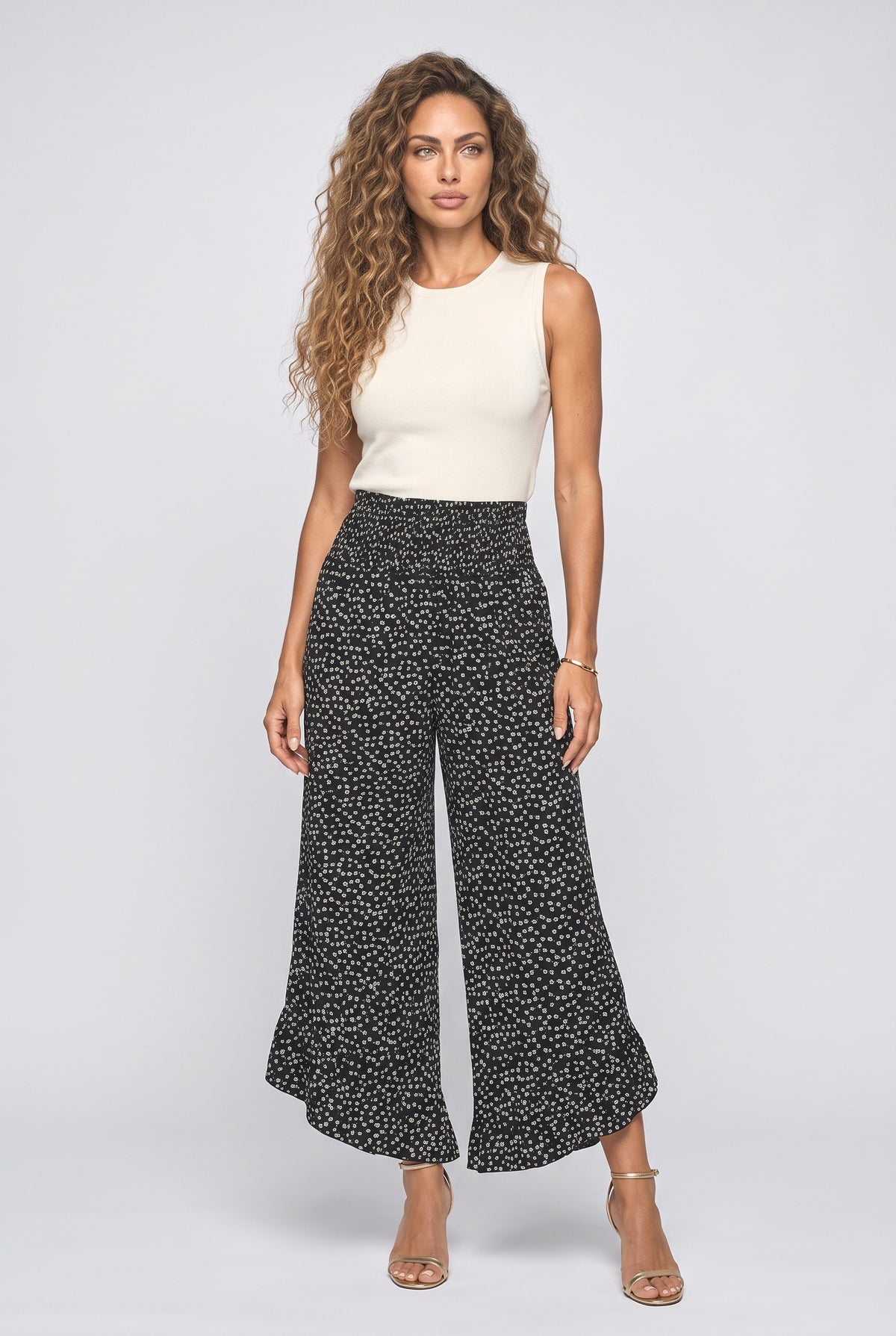 Ruffle Wide Leg Pants