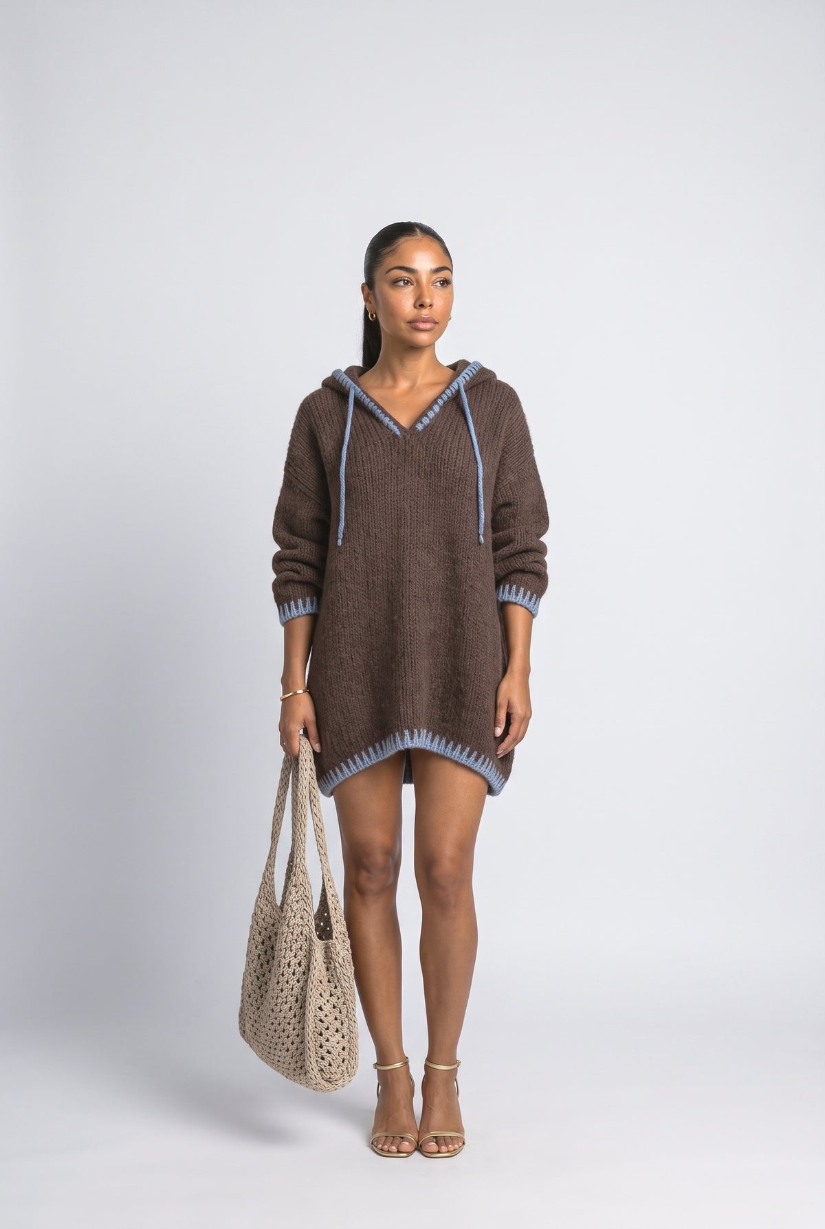 Brown Sweater Dress, Brown