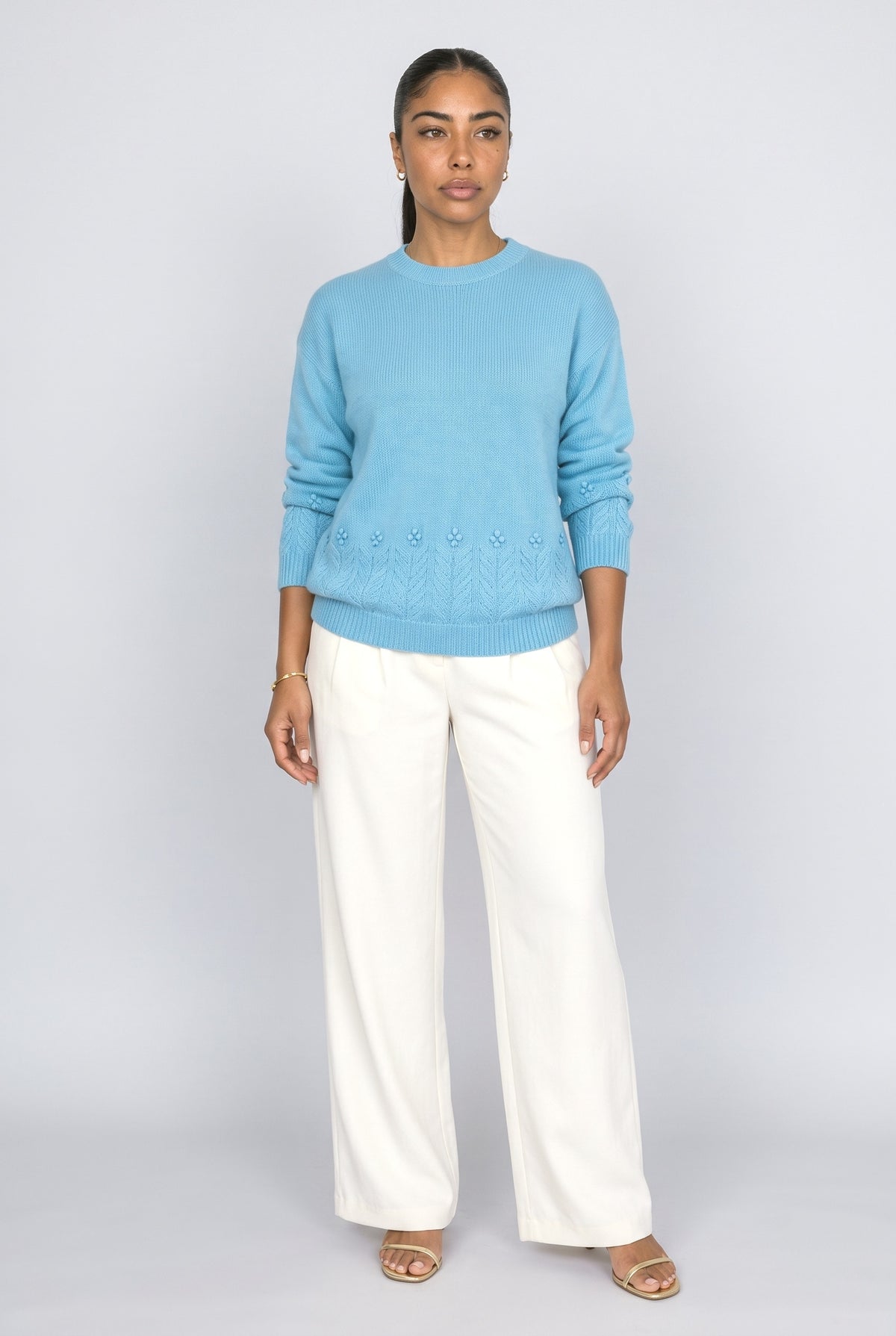 Knit Crew Neck Pullover Sweater
