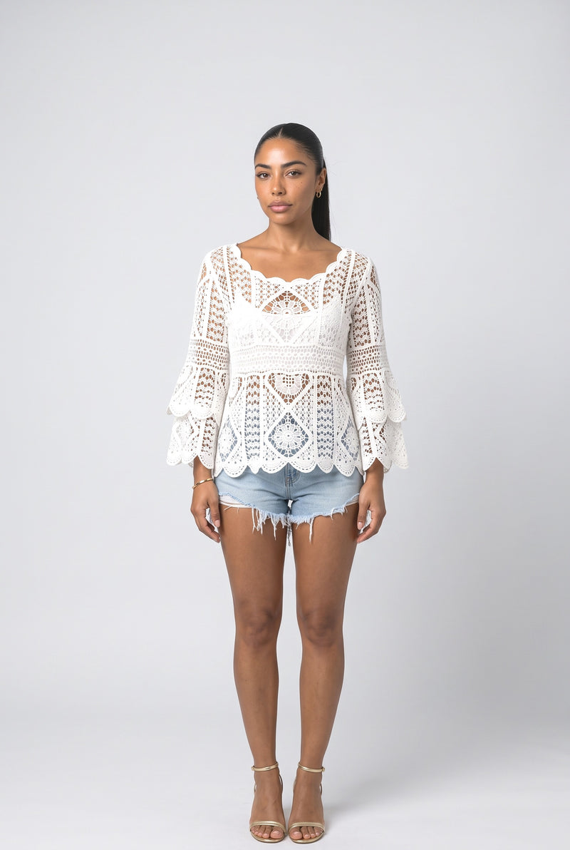 Crochet Cutout Beach Dress