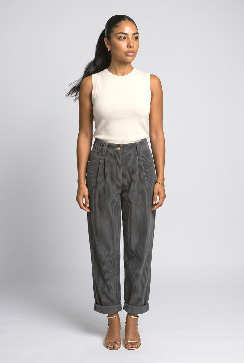 Slate Pleated Wide Leg Pants