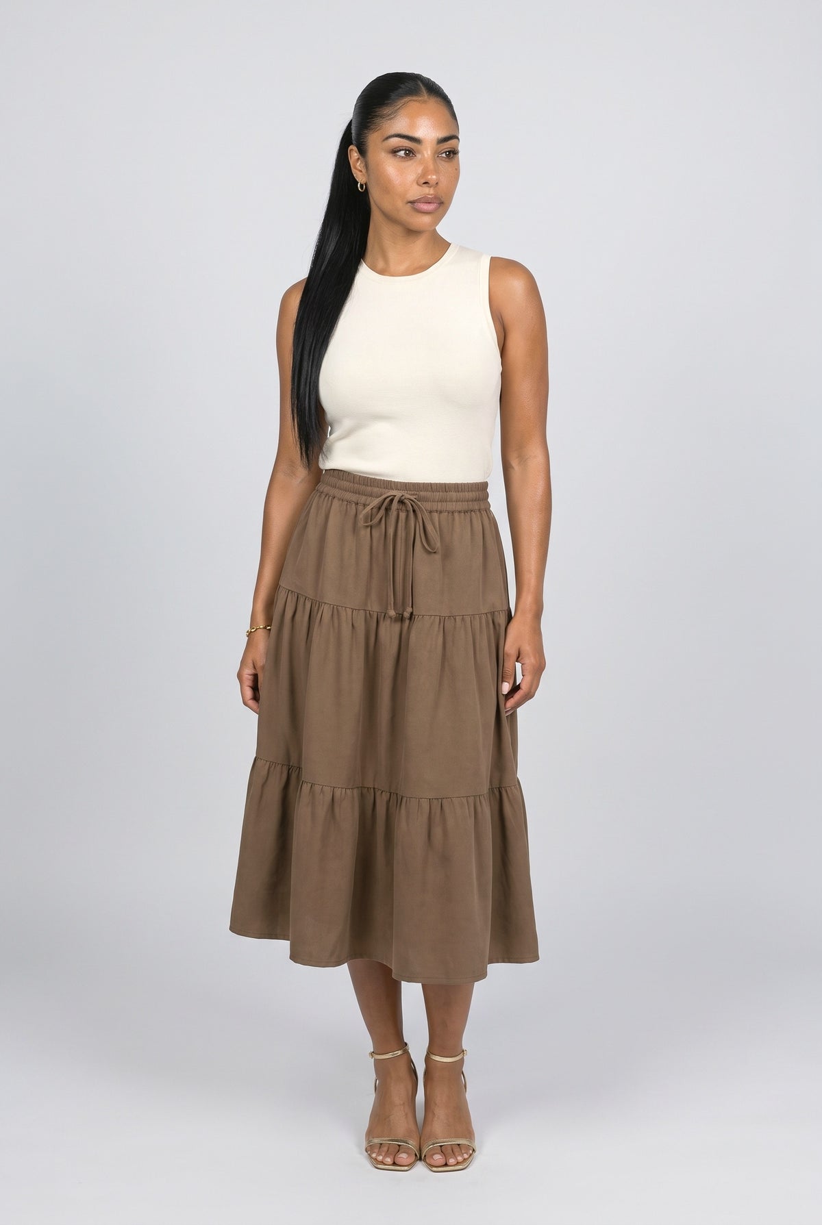 Tiered Midi Skirt