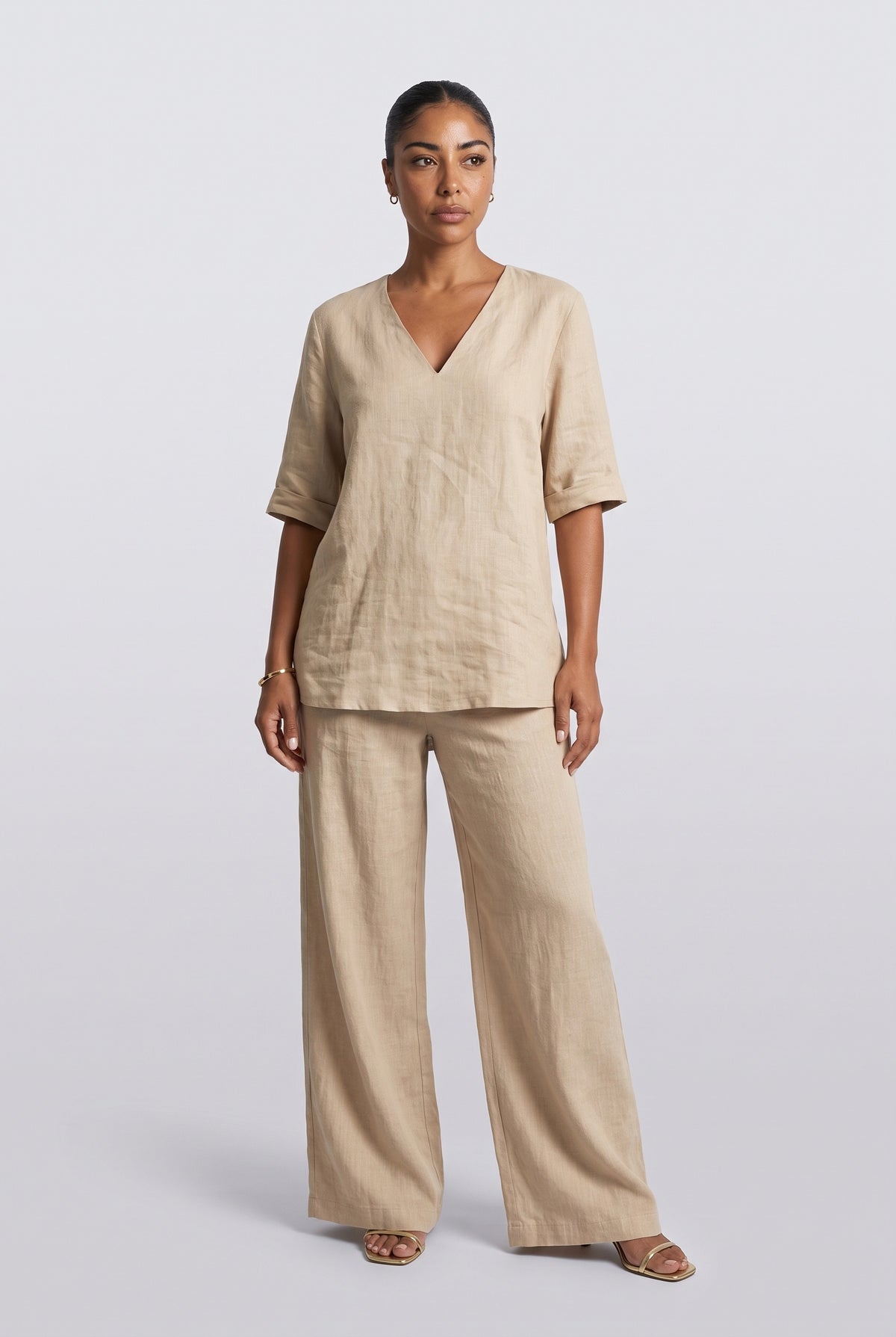 Linen Asymmetric Co Ord Set