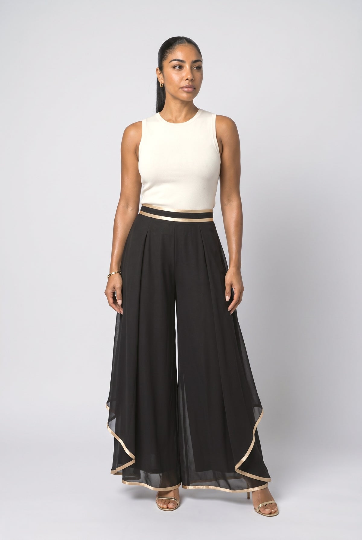 Black Wide Leg Pants, Black