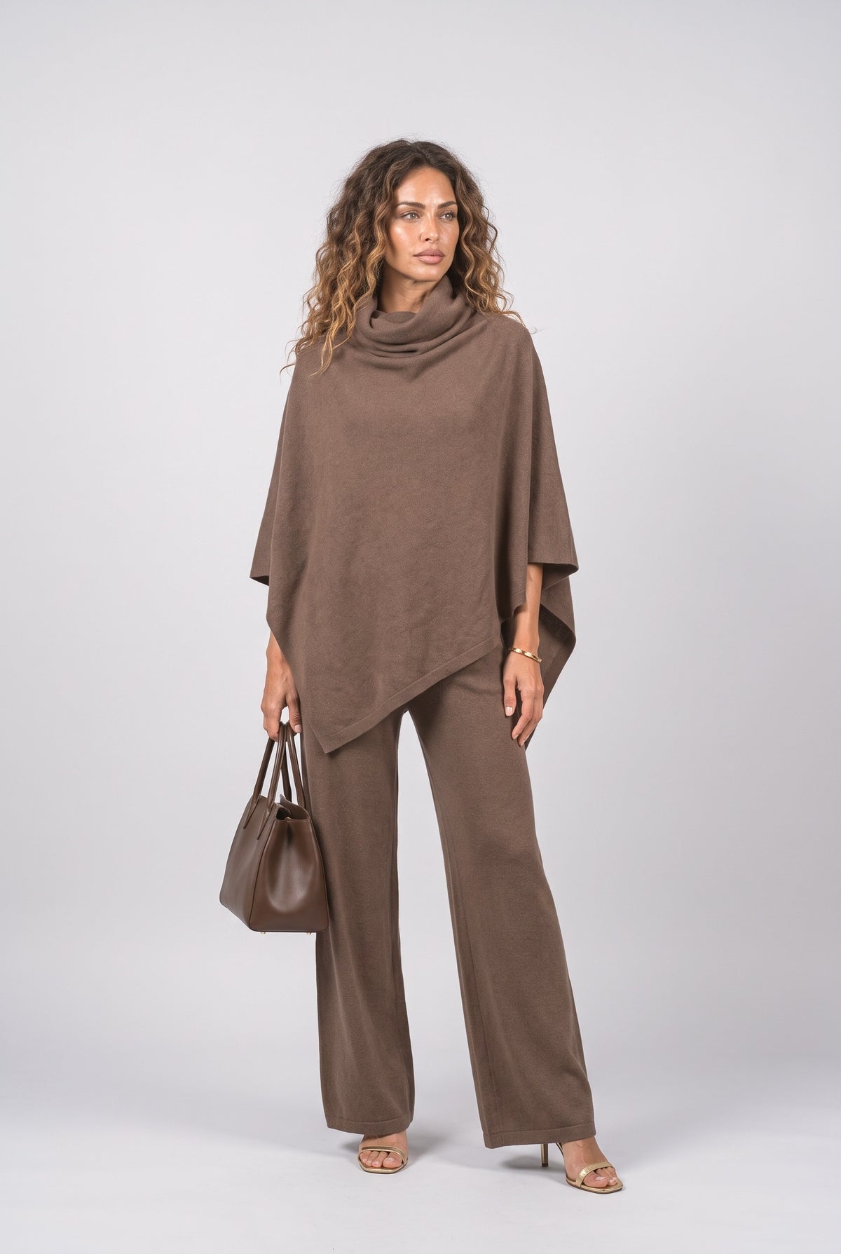 Cowl Neck Cape Two Piece Outfit