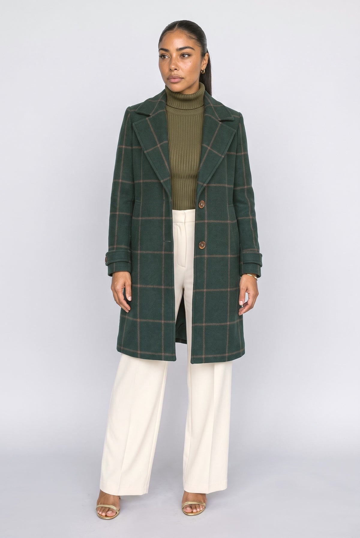 Plaid Oversized Wool Coat