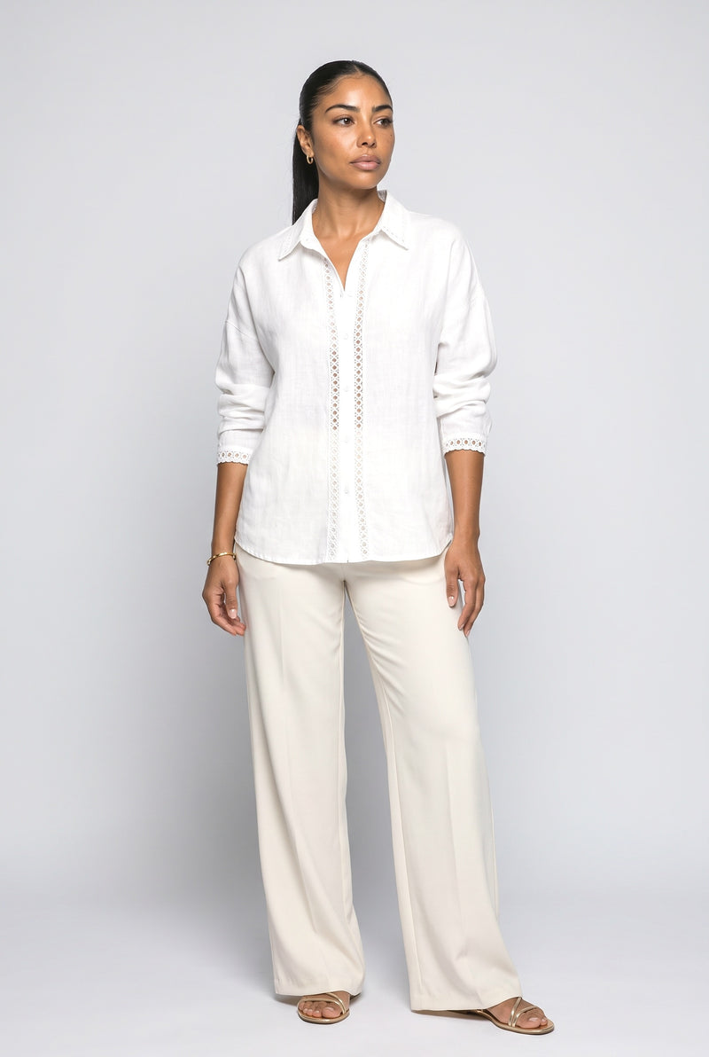 White Blue Blouse