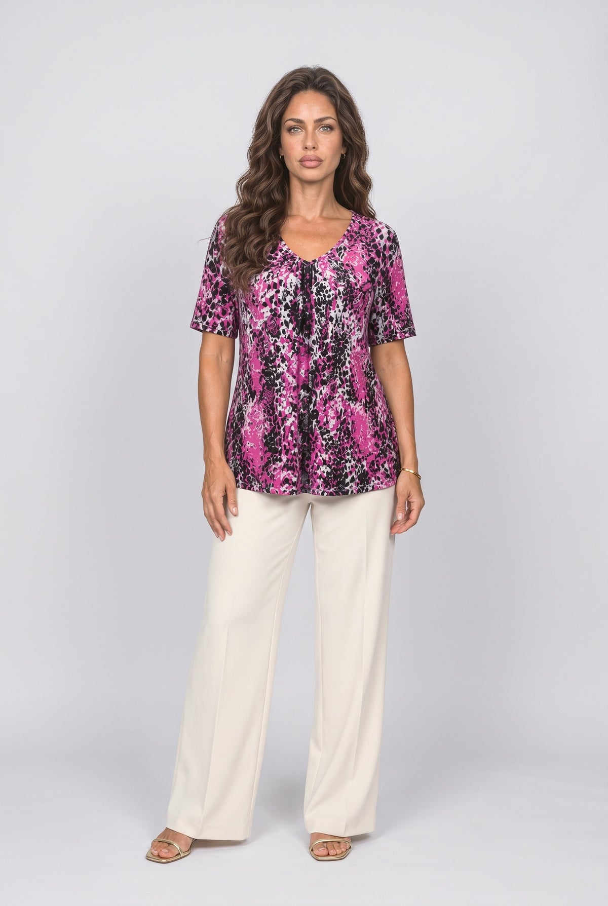 V-Neck Leopard Blouse