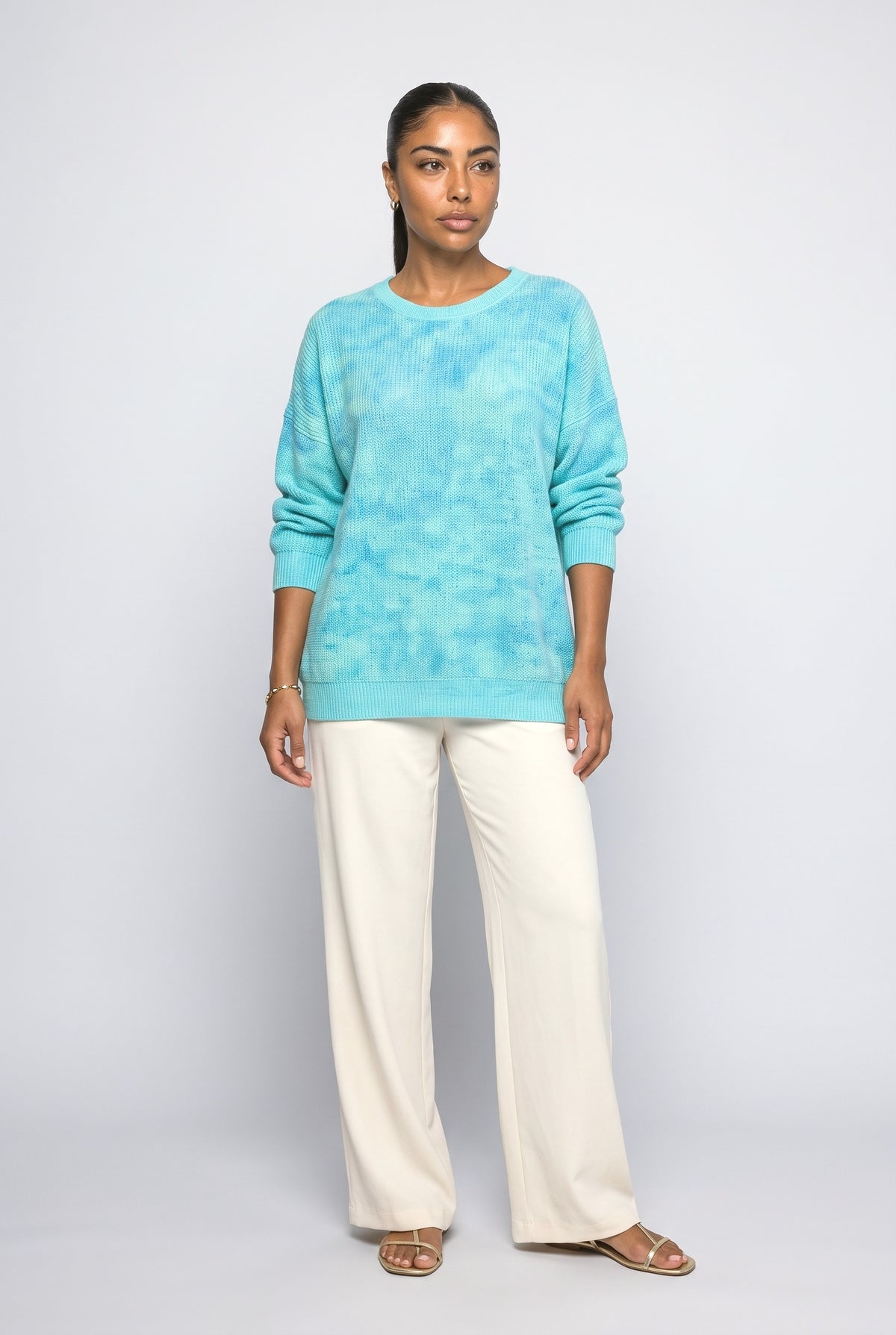 Multicolor Knit Oversized Sweater, Multicolore