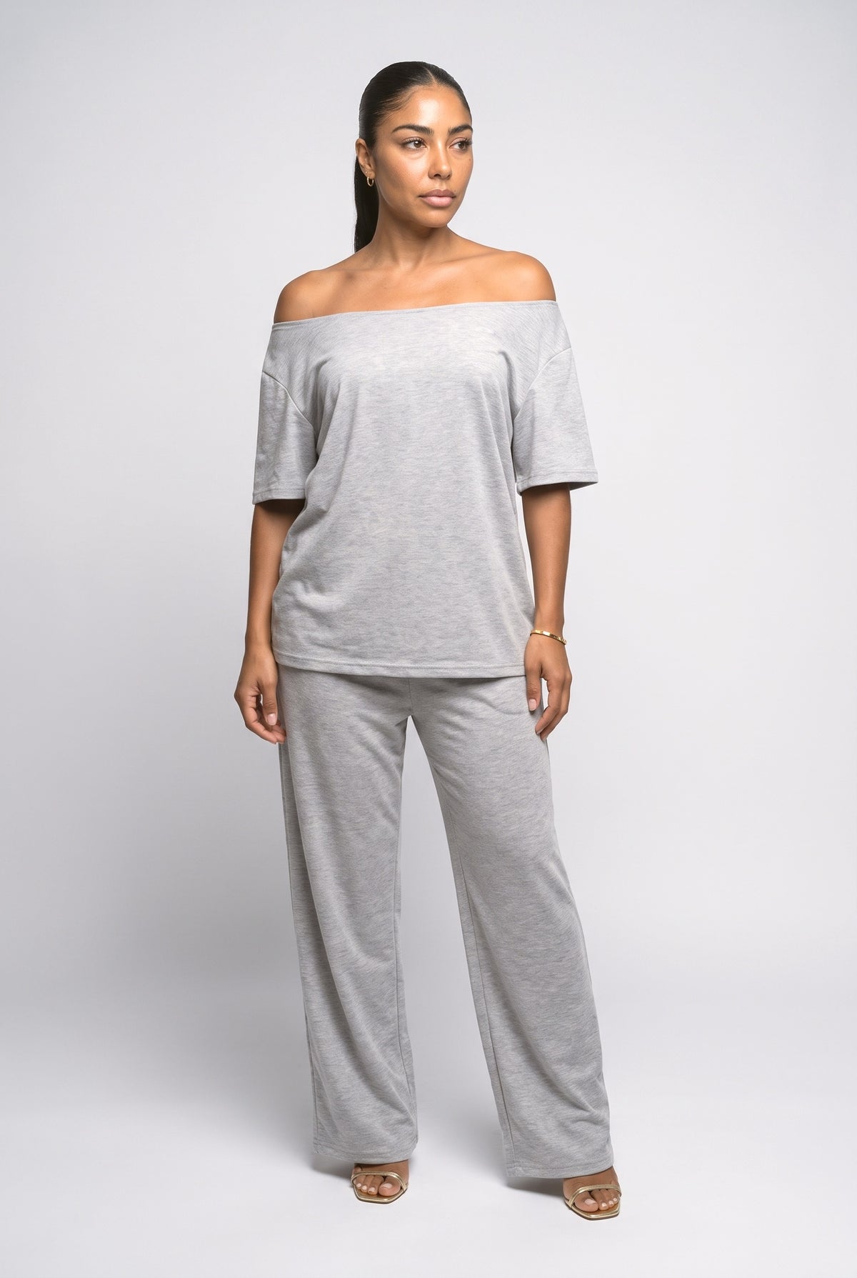 Off-Shoulder Two Piece Outfit