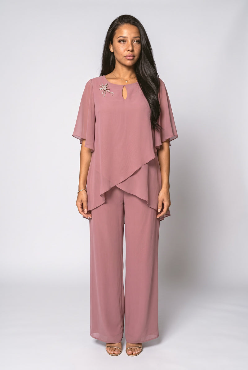 Pink Chiffon Two Piece Outfit