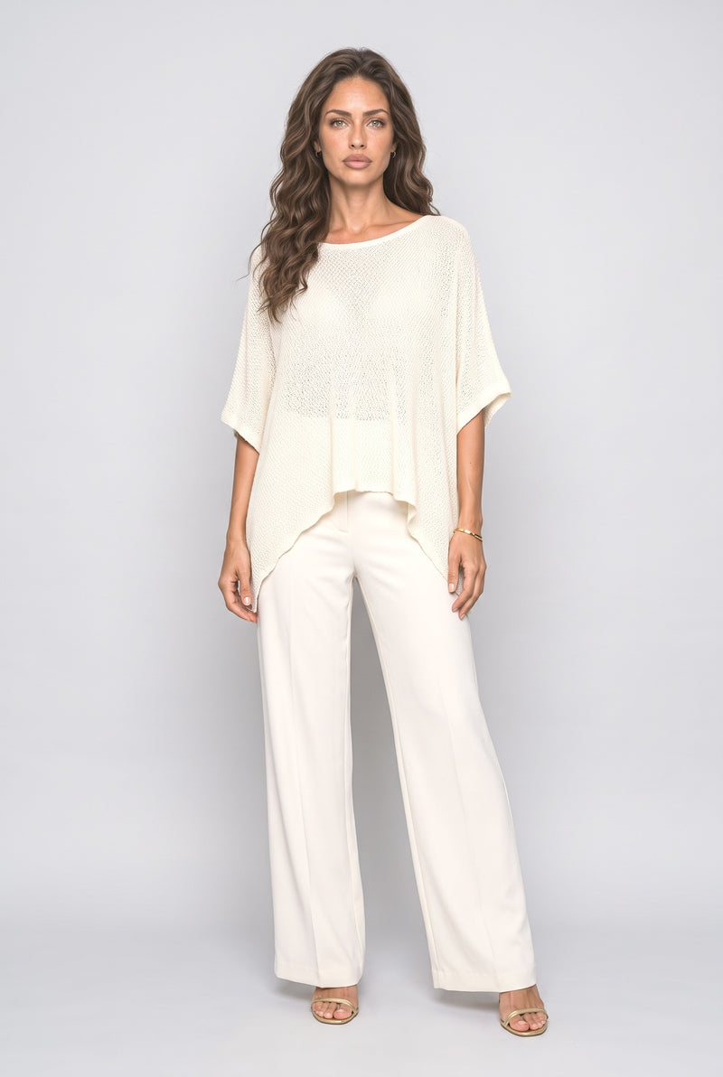 Batwing Sleeve Asymmetric Knit Top