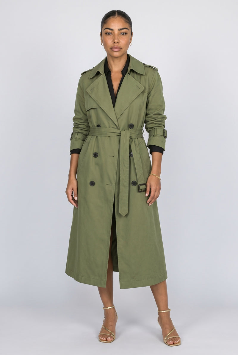 Army Green Black Trench Coat