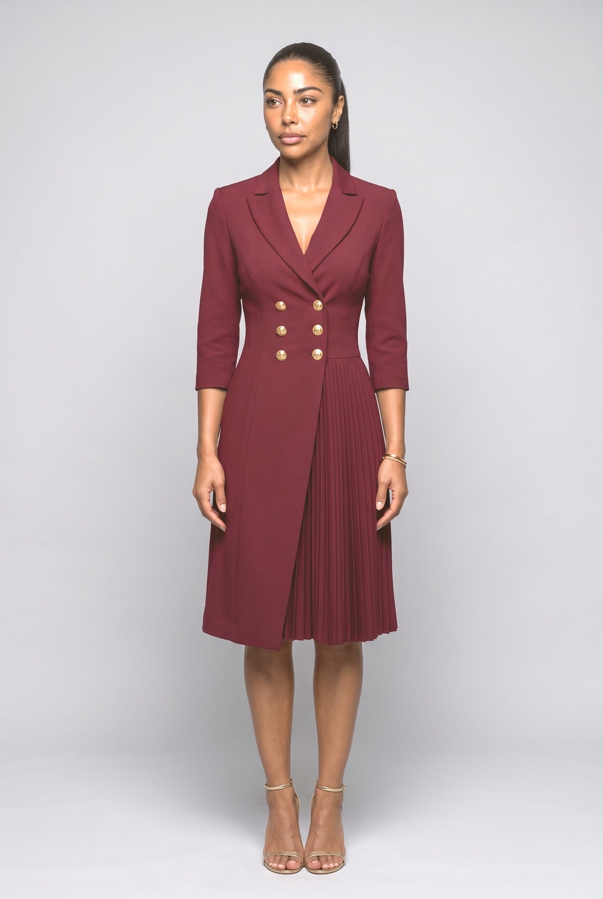 Pleated Midi Dress