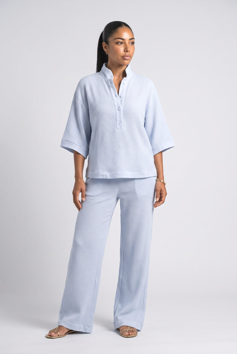 Powder Blue Knit Two Piece Outfit