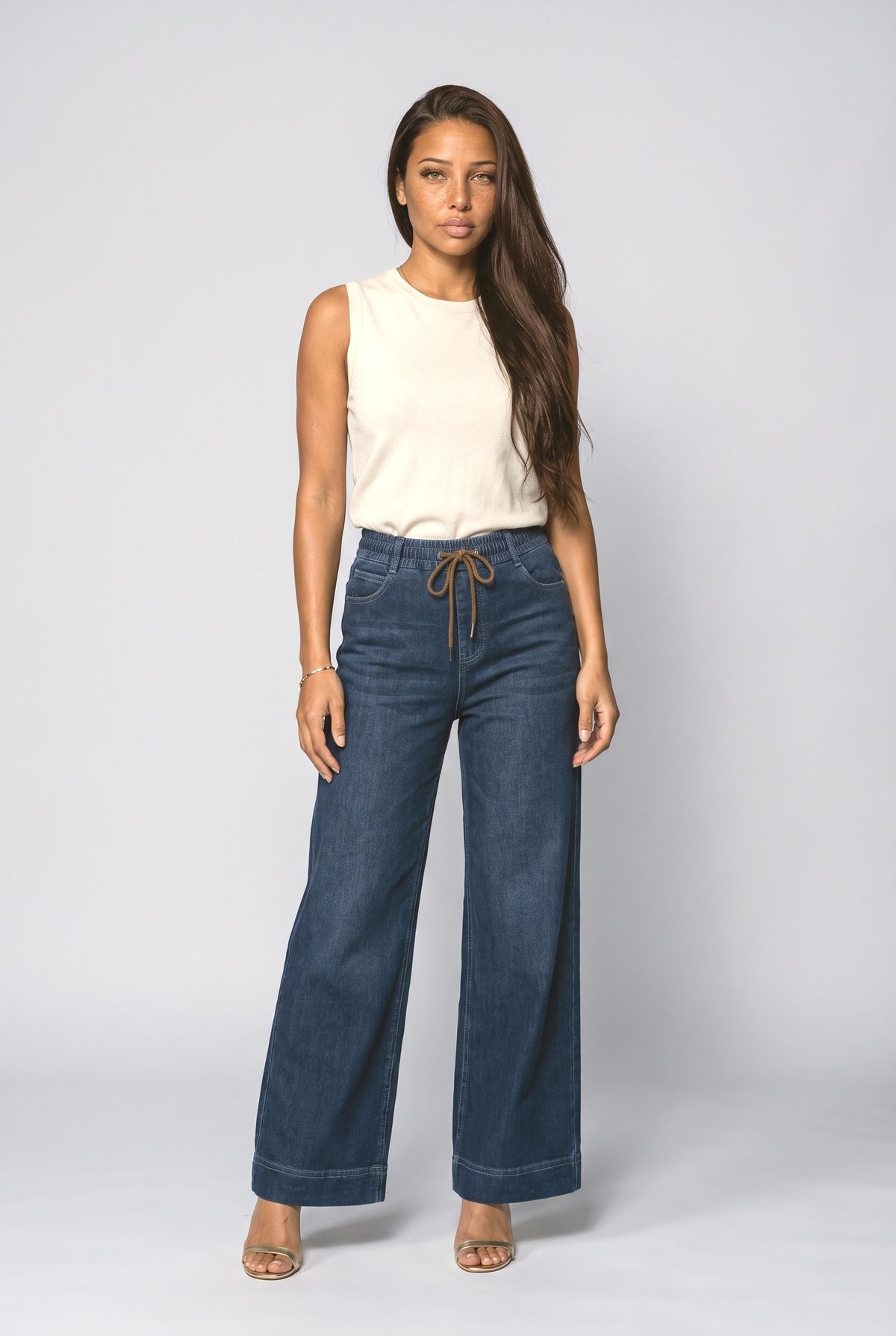 Blue Wide Leg Jeans, Blue