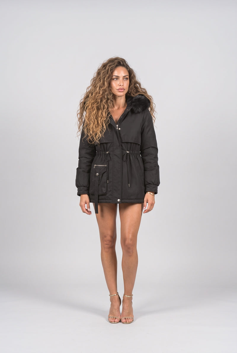 Black White Winter Coat