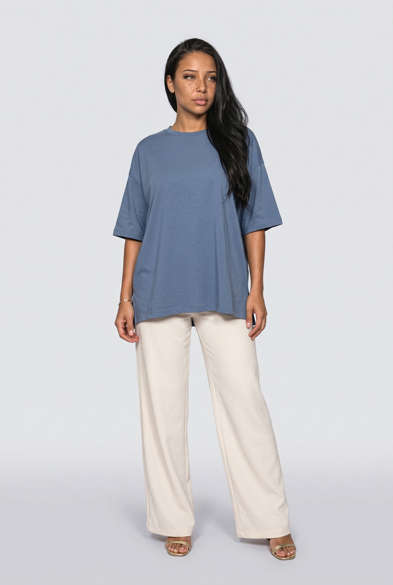Slate Blue Oversized T Shirt
