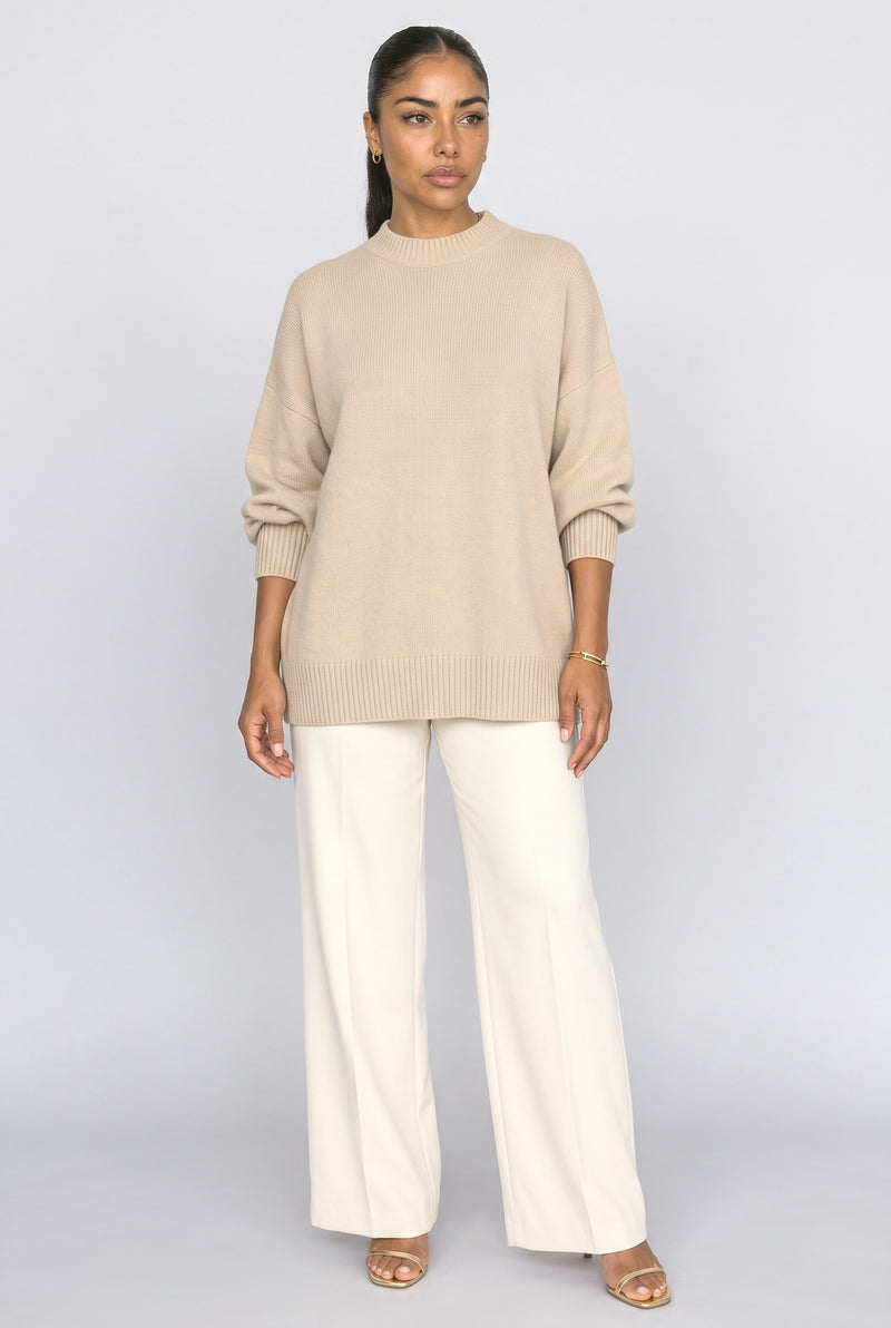 Beige Oversized Sweater
