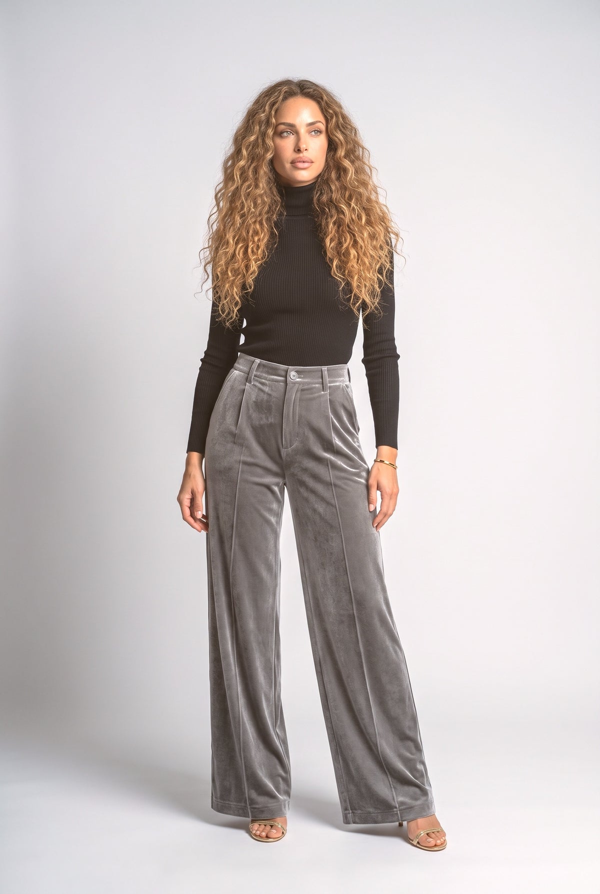 Velvet Wide Leg Pants