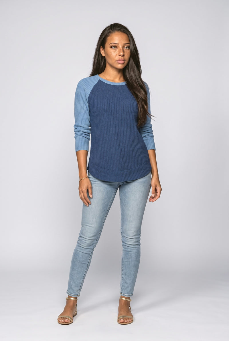 Blue Knit Top