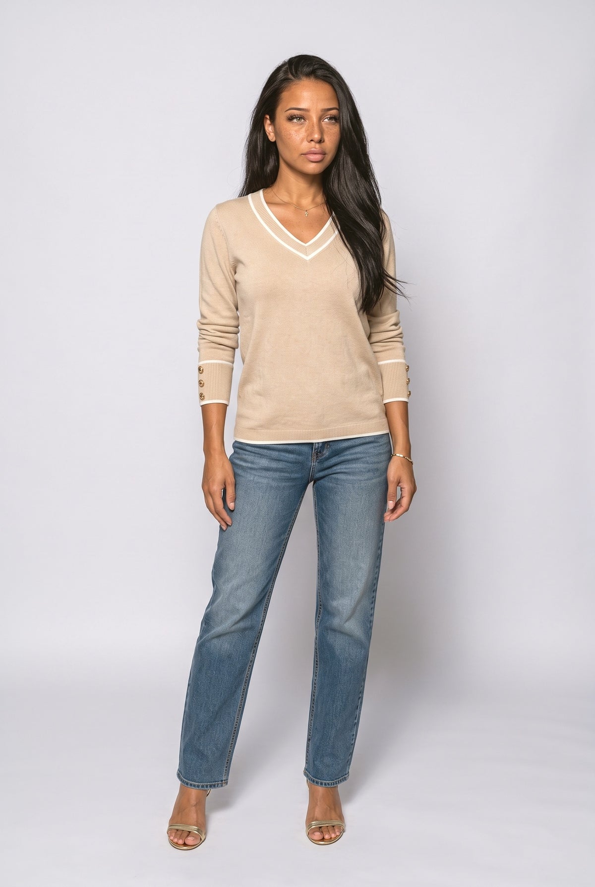 V-Neck Knit Top