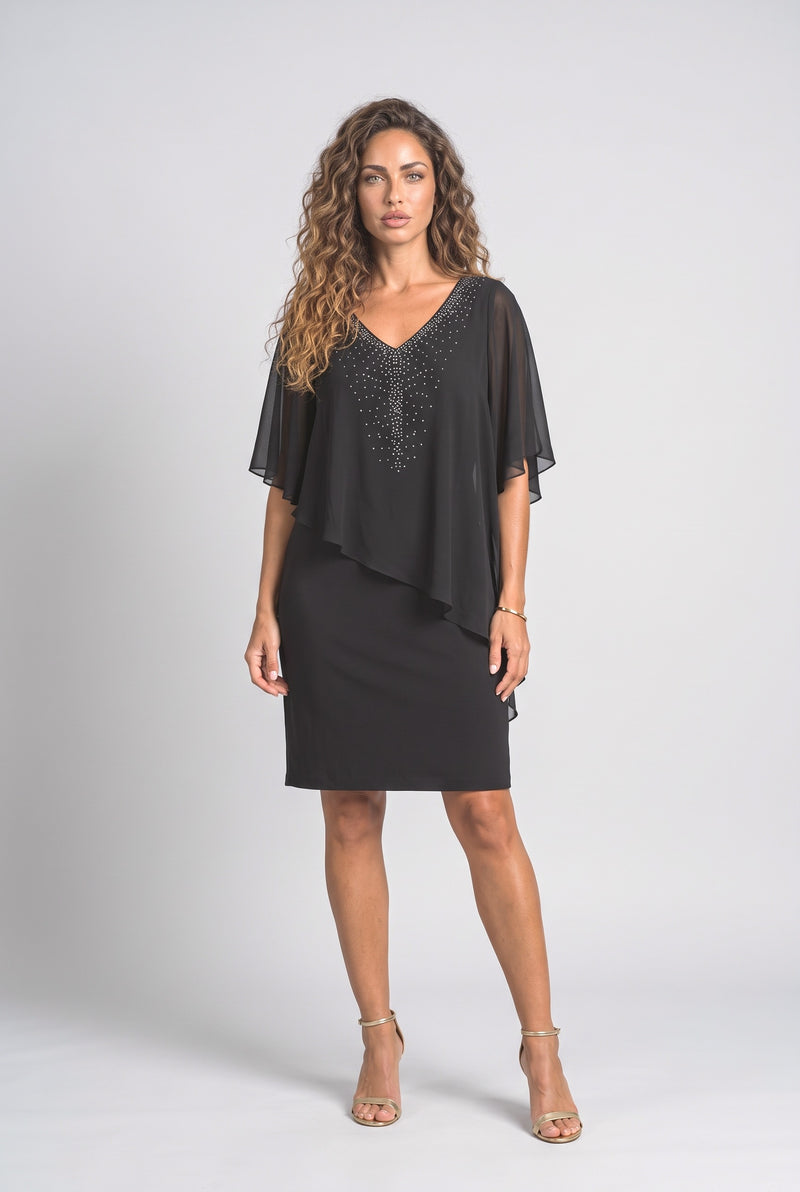 Black Cape Cocktail Dress