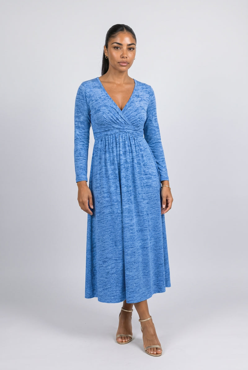 Royal Blue Wrap Midi Dress