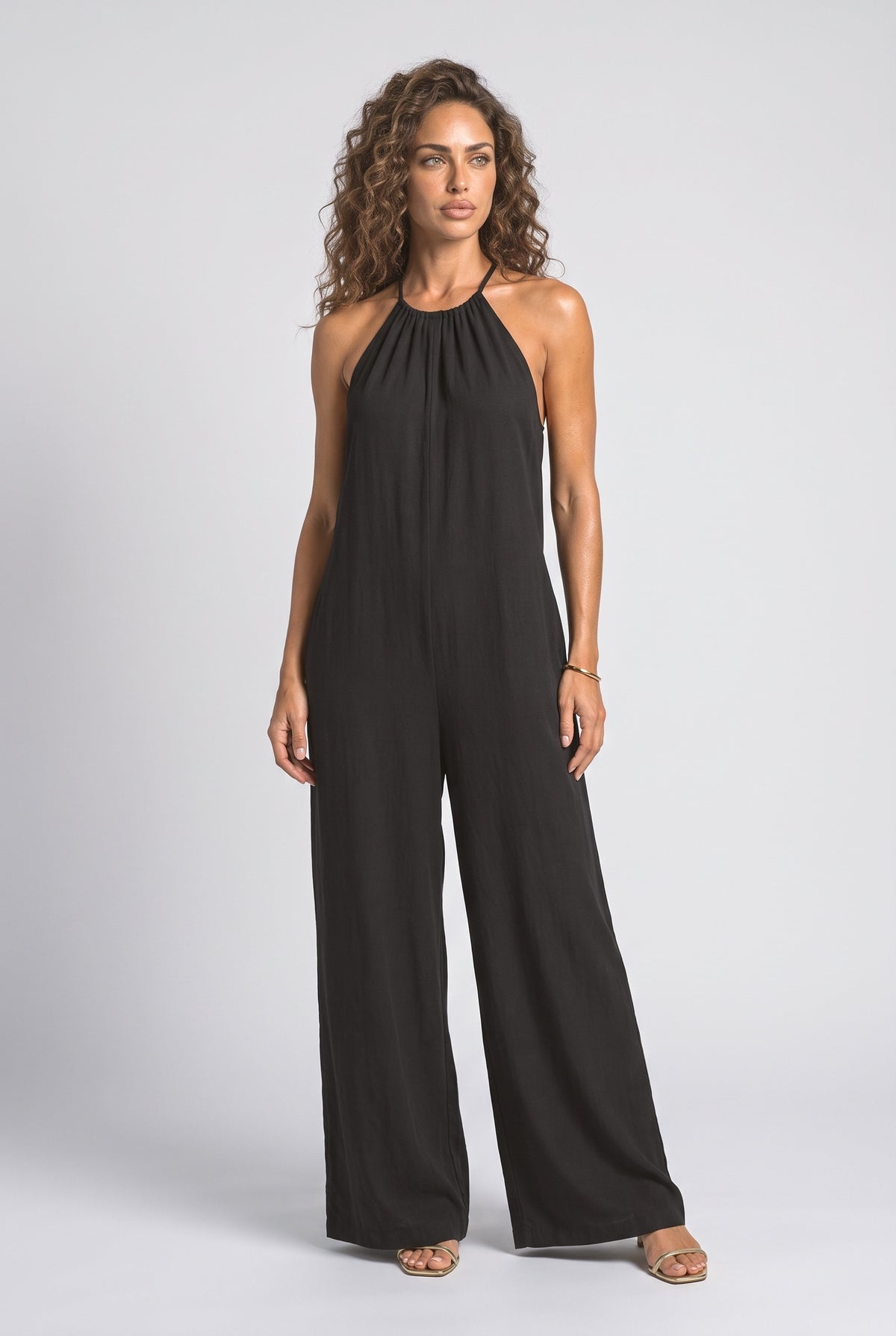 Halter Neck Draped Jumpsuit