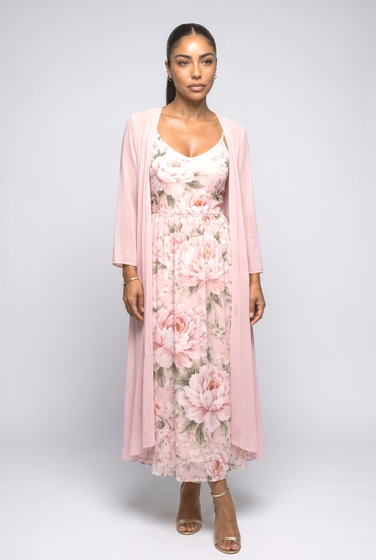 Sheer Floral Two Piece Outfit