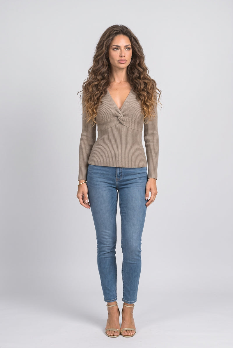 Camel Knit Top