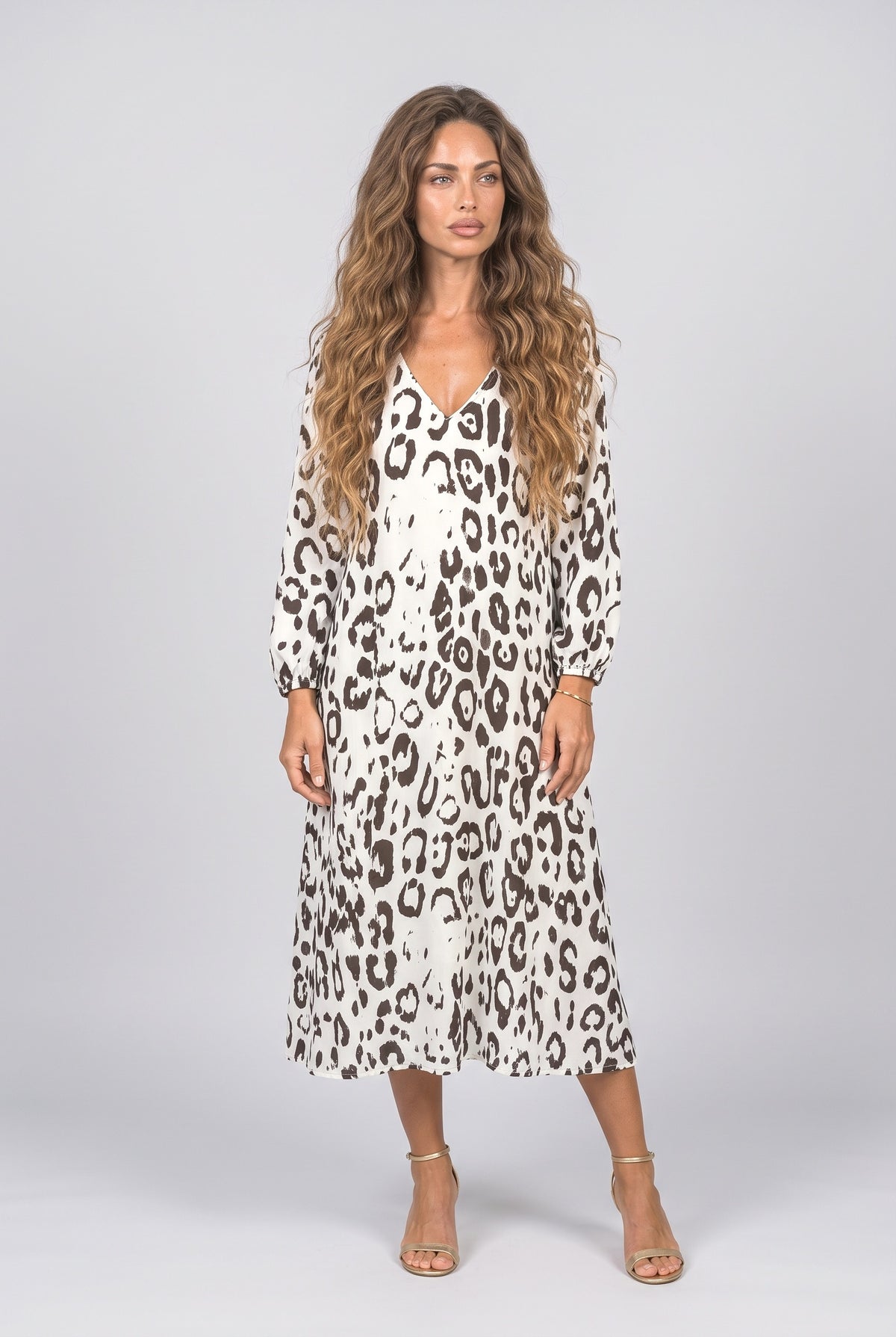 V-Neck Leopard Summer Dress