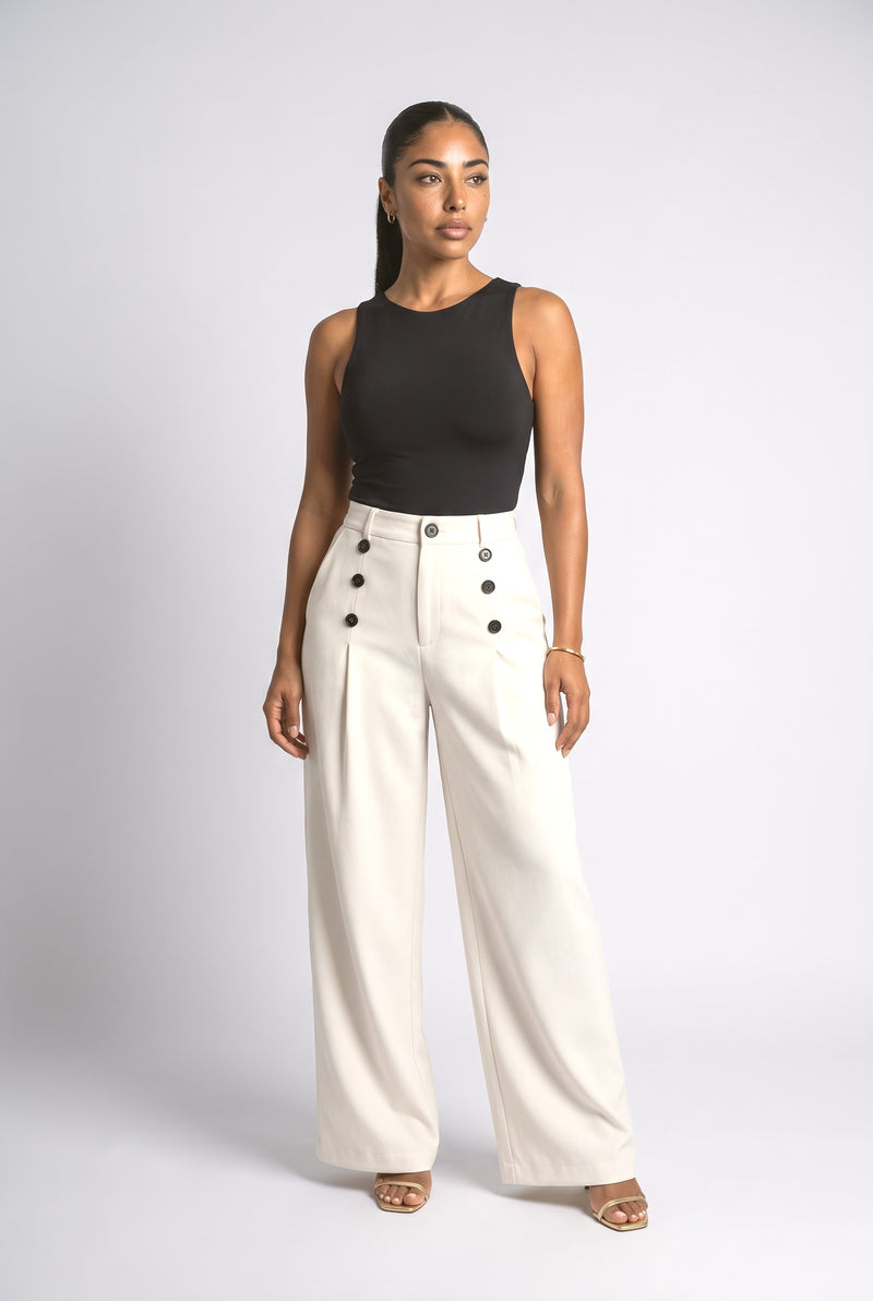 Pleated Wide Leg Pants