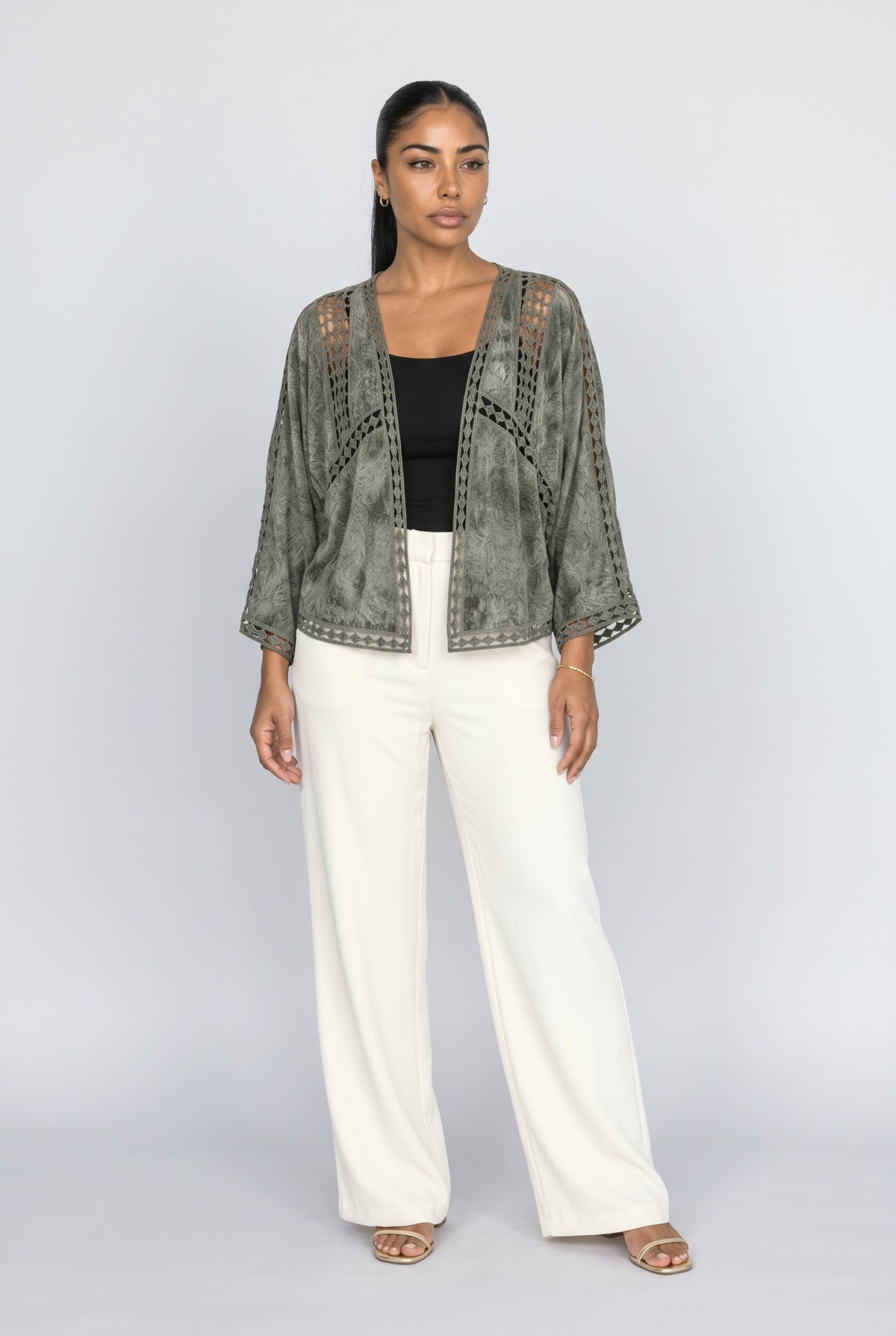 Lace Oversized Knit Cardigan