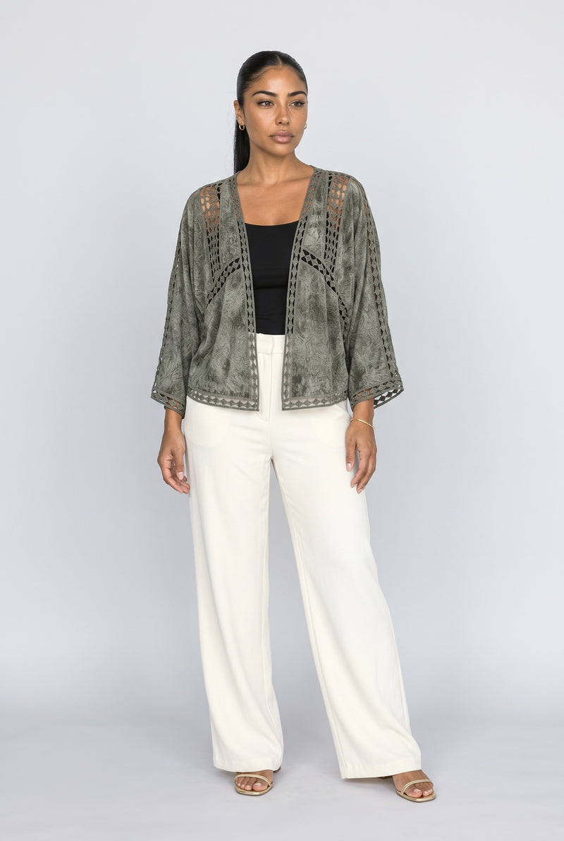 Lace Oversized Knit Cardigan