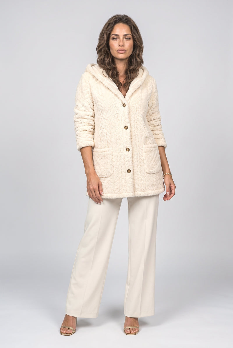 White Knit Long Cardigan