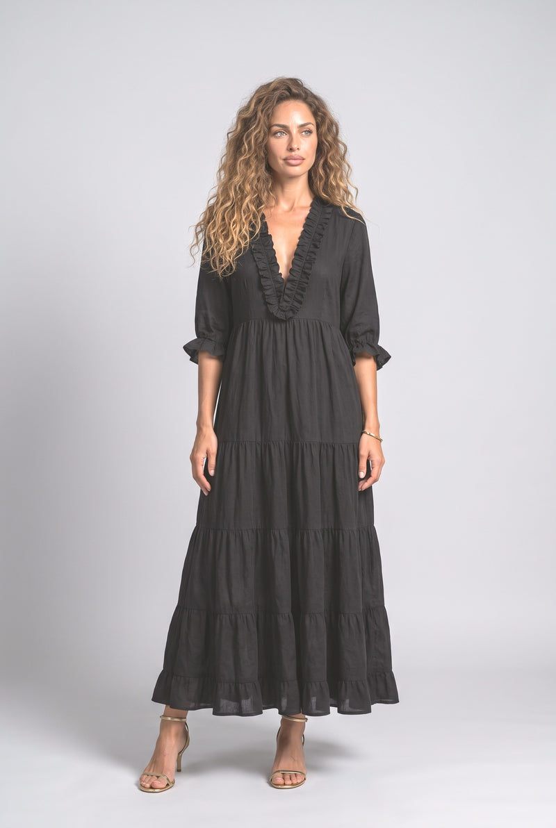 Black Tiered Maxi Dress
